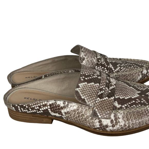 KELSI DAGGER BROOKLYN Sanders Snake Print Leather Mules Size 9 - Picture 3 of 9